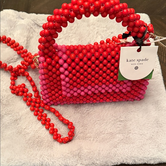 kate spade Handbags - Kate Spade Red and Pink Beaded Mini Bag